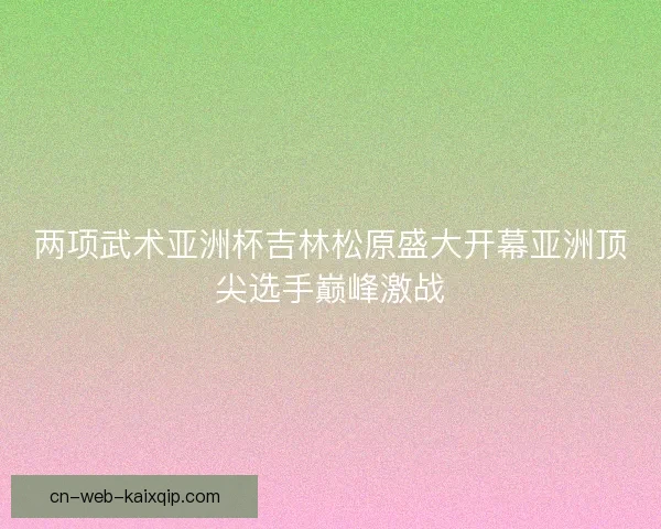 两项武术亚洲杯吉林松原盛大开幕亚洲顶尖选手巅峰激战